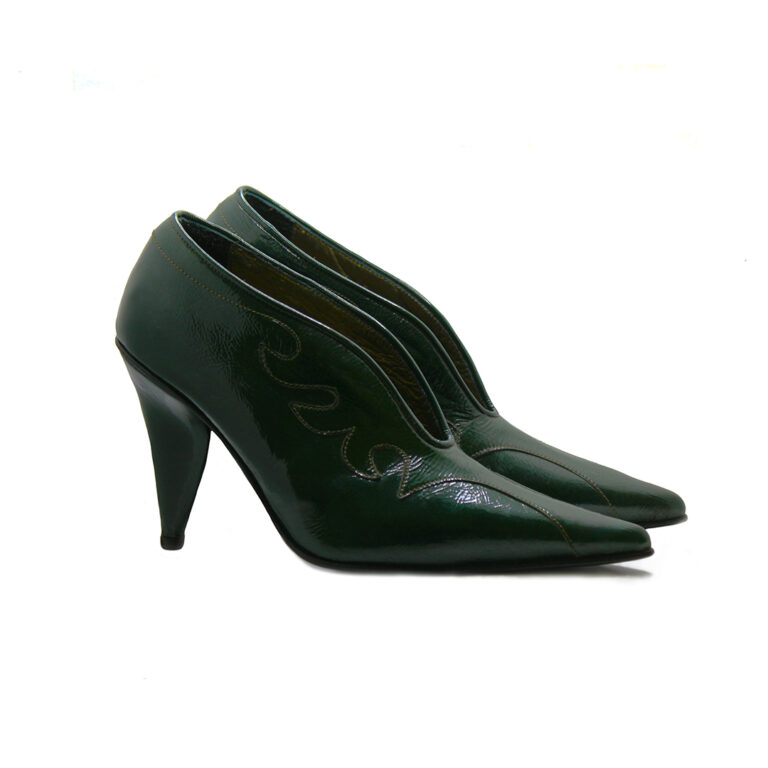 bota verde charol